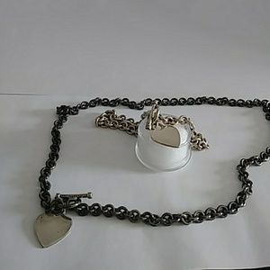 Silver necklace and bracelet set